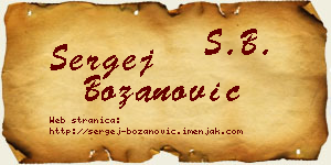 Sergej Božanović vizit kartica